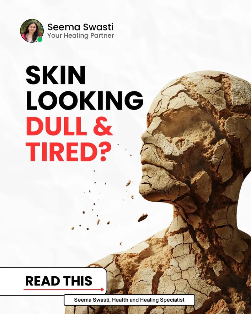 Feed post on dull, tired skin, one of the recurring educational skin-care topics.