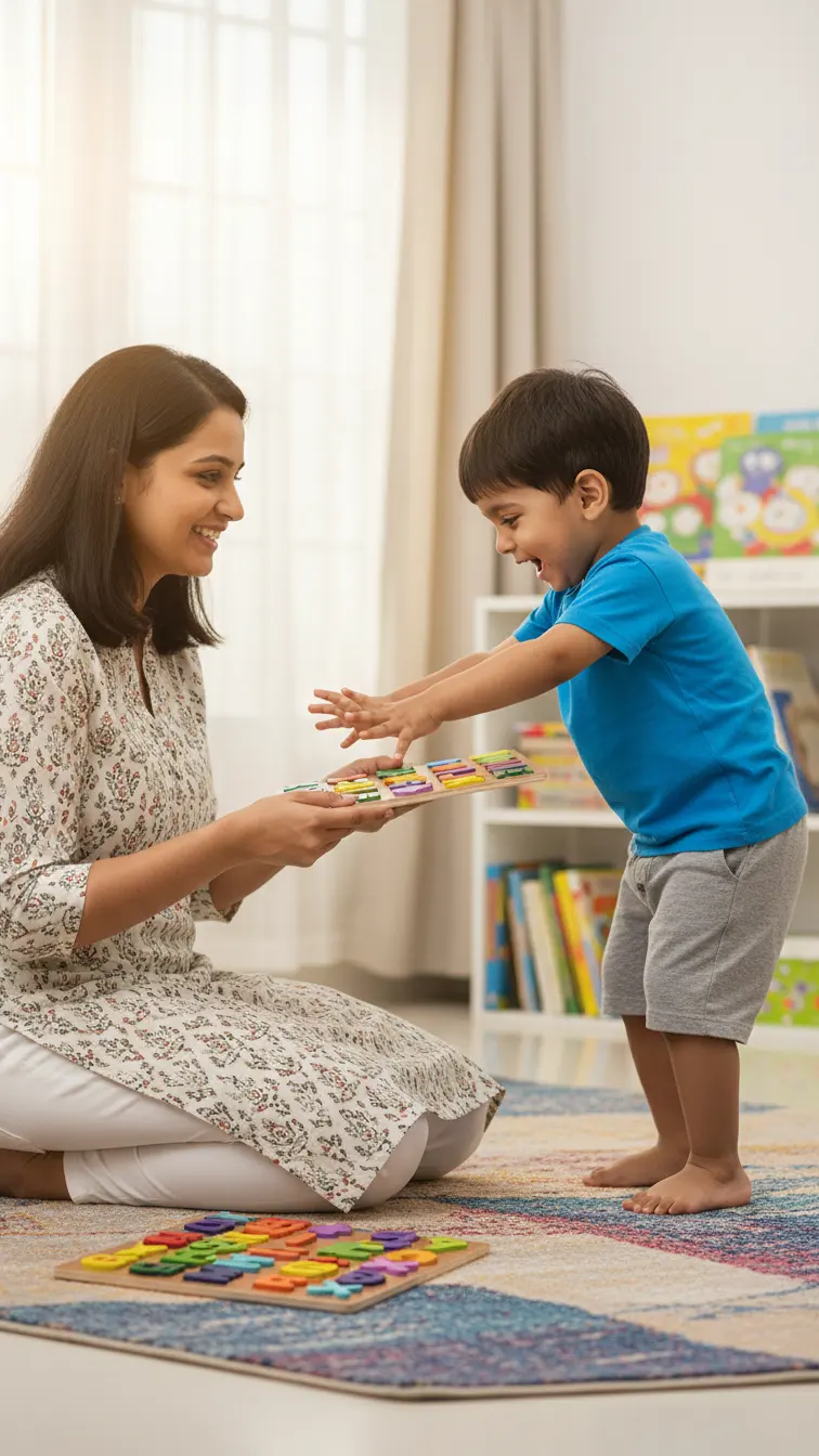 Alphabet board, early letter recognition through play.