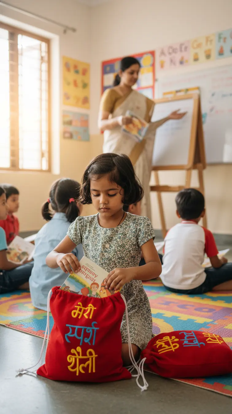 Meri Sparsh Theli, a sensory touch-and-feel bag for tactile learning.