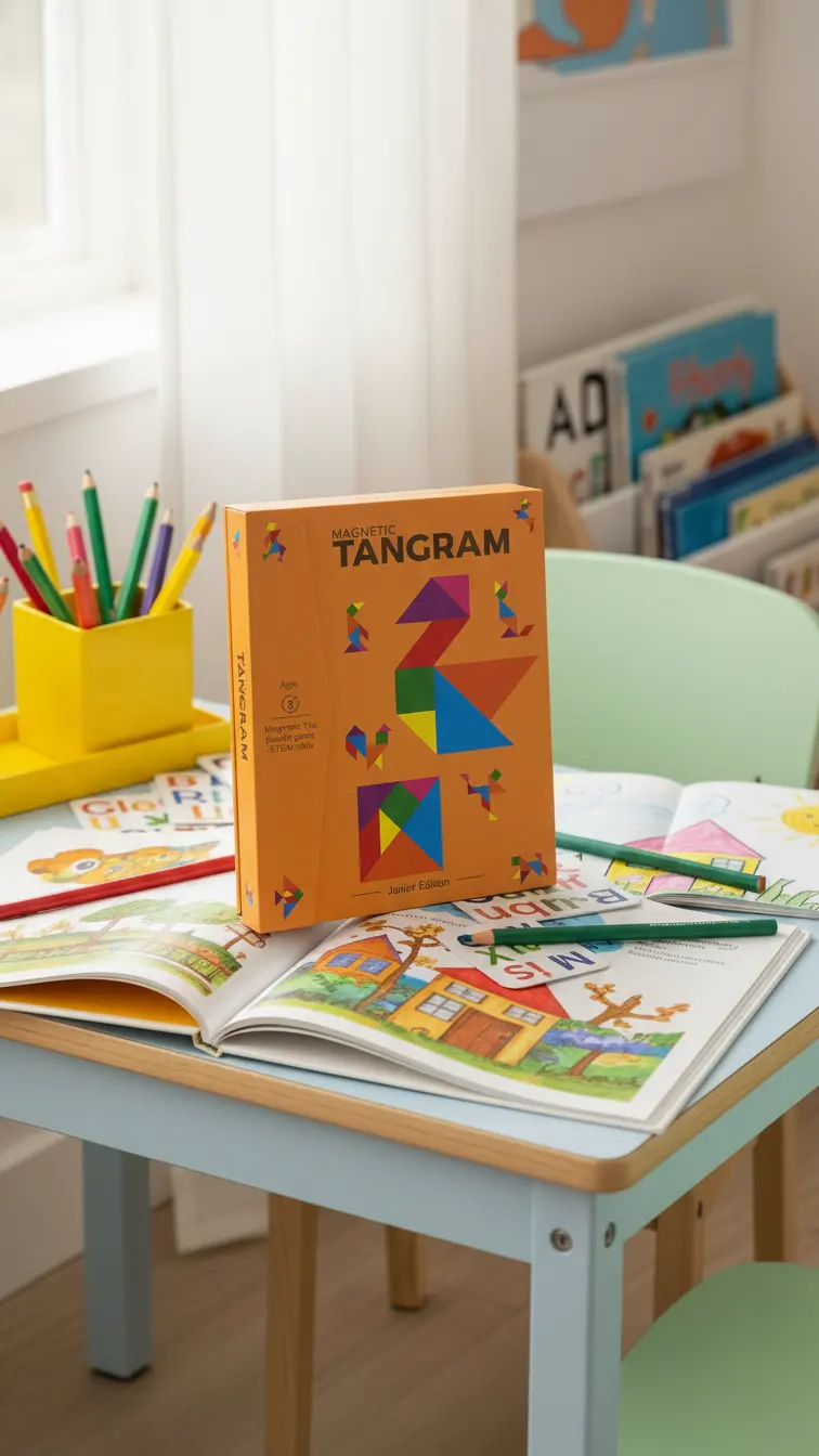 Magnetic Tangram, pattern-building and spatial reasoning.