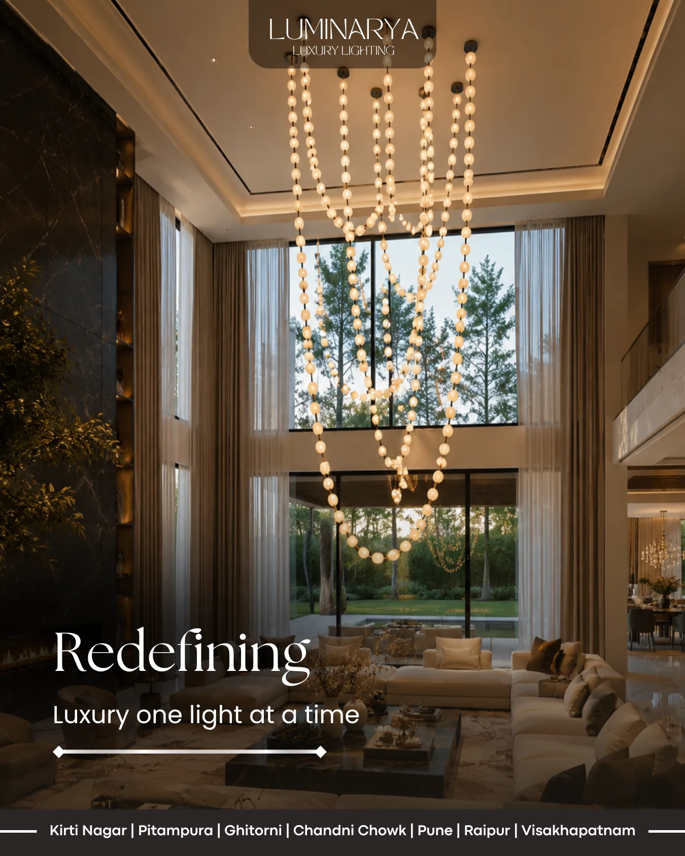 Campaign creative — "Redefining, luxury one light at a time."